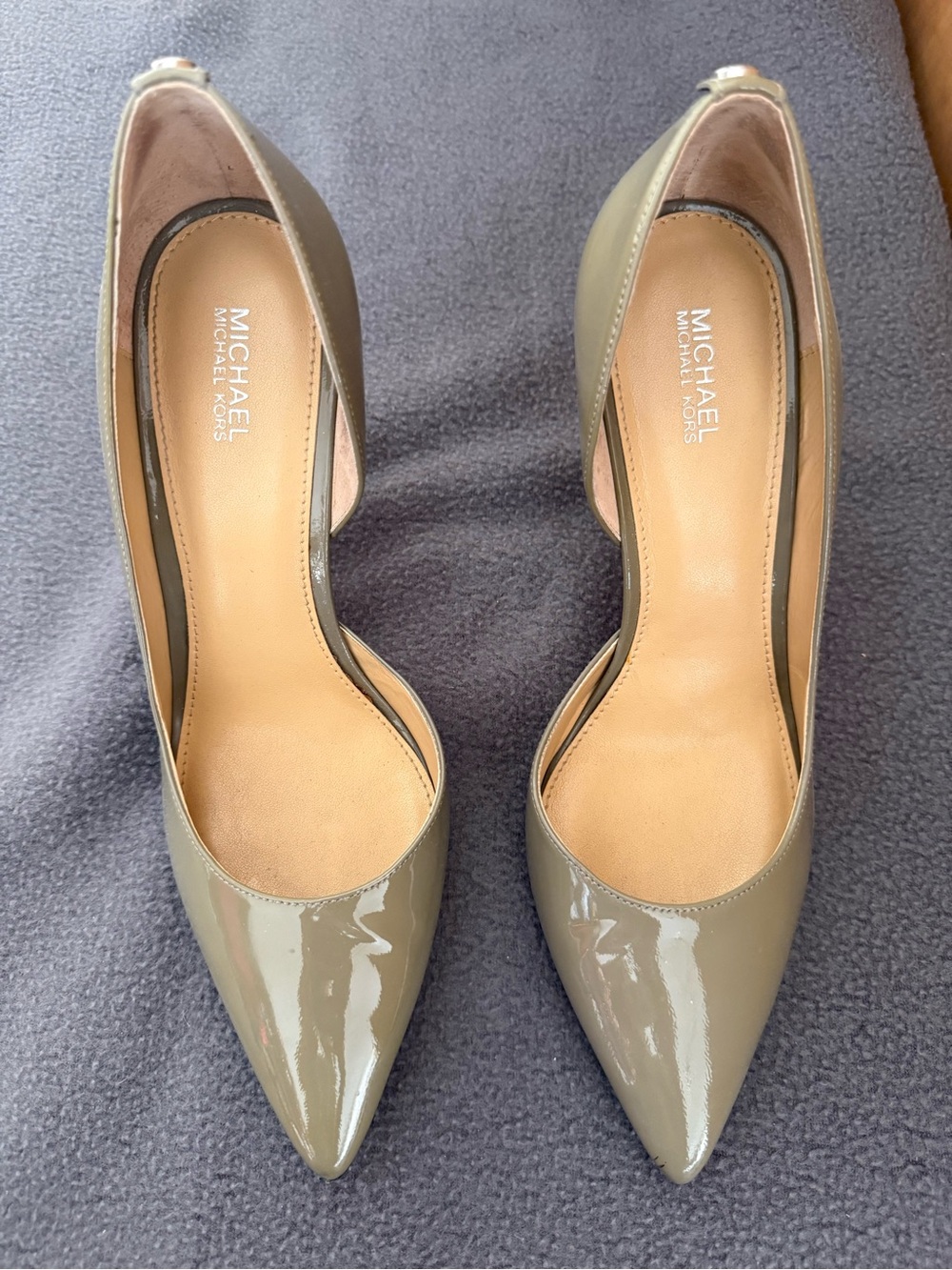 MICHAEL Michael Kors Glossy Taupe Pointed-Toe Pumps